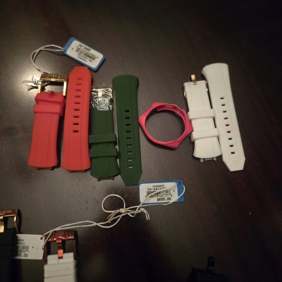 4 Technomarine Luxury Black and Gold Watch with Red Accents. New With Tags. - Picture 5 of 16